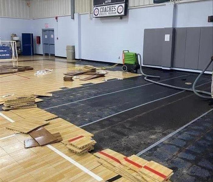 Local gym floor removed because of water damage