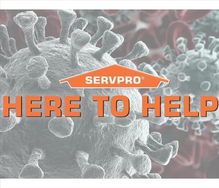 Coronavirus cell with SERVPRO logo
